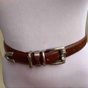 Brown genuine leather belt size L